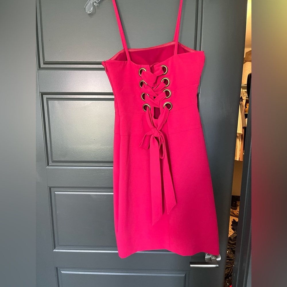 Hot pink corset dress